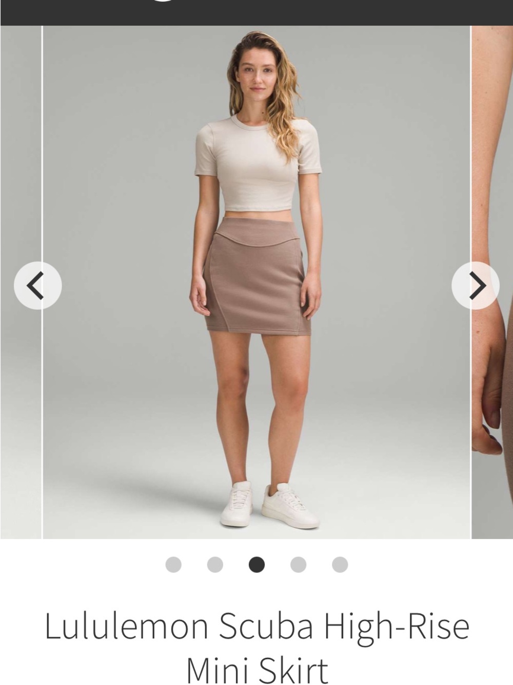 lululemon athletica High-Rise Mini Skirt in Taupe